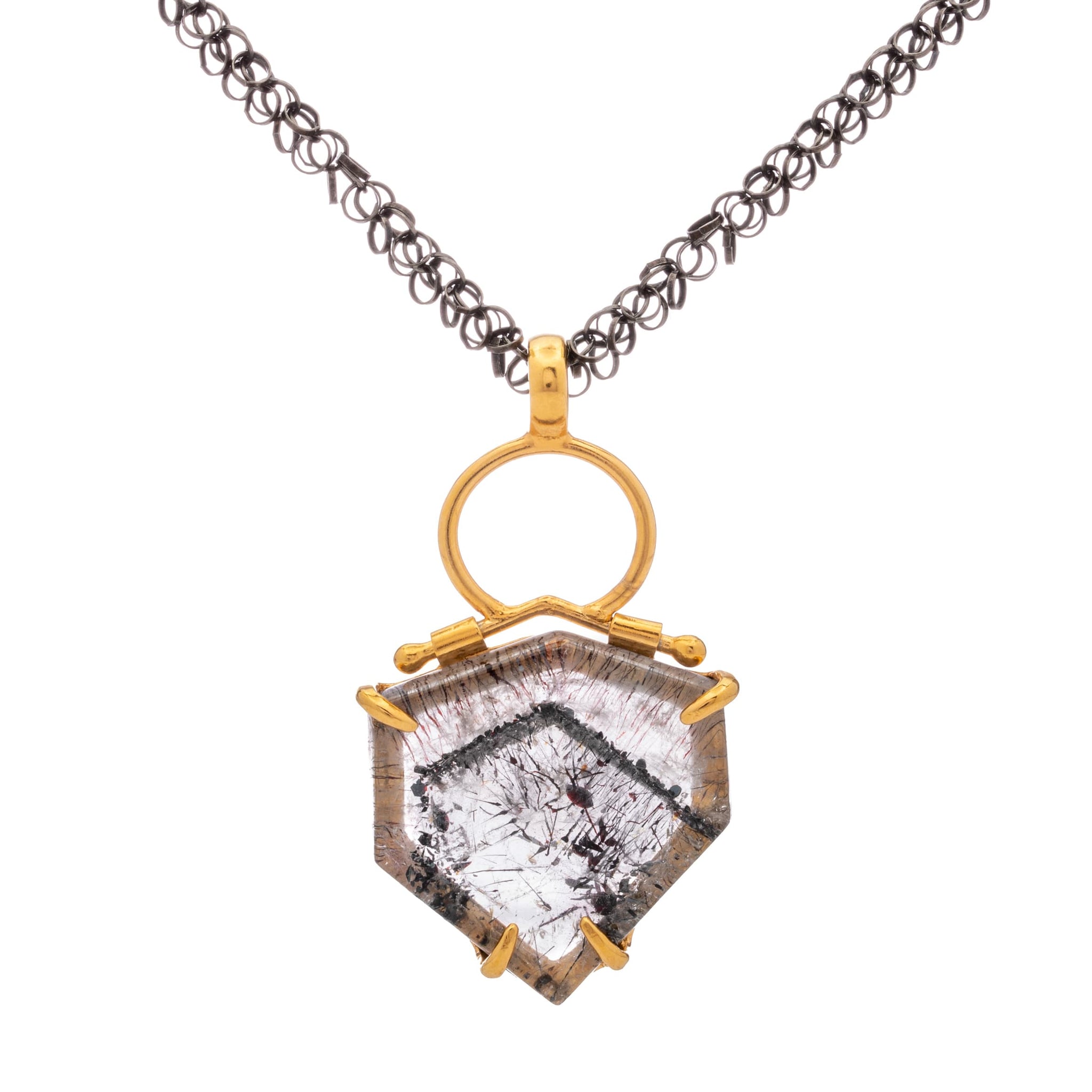 COLLAR AMATISTA CUARZO FANTASMA RUTILOS TURMALINA