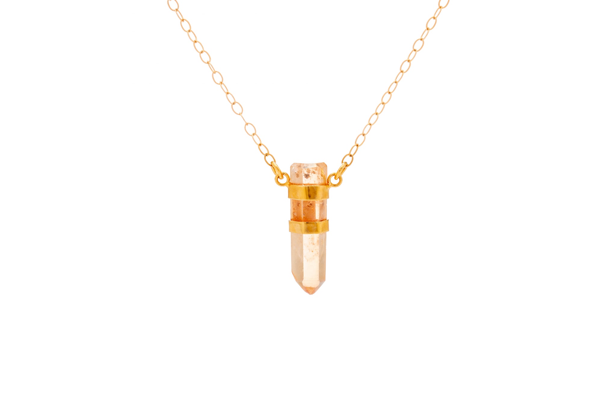 COLLAR CUARZO TANGERINE DOBLE CINTO