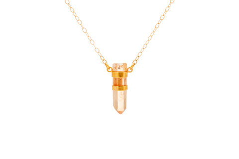 COLLAR CUARZO TANGERINE DOBLE CINTO