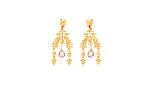 ARETE ROMERO CON PISTILOS Y TURMALINA GOTA