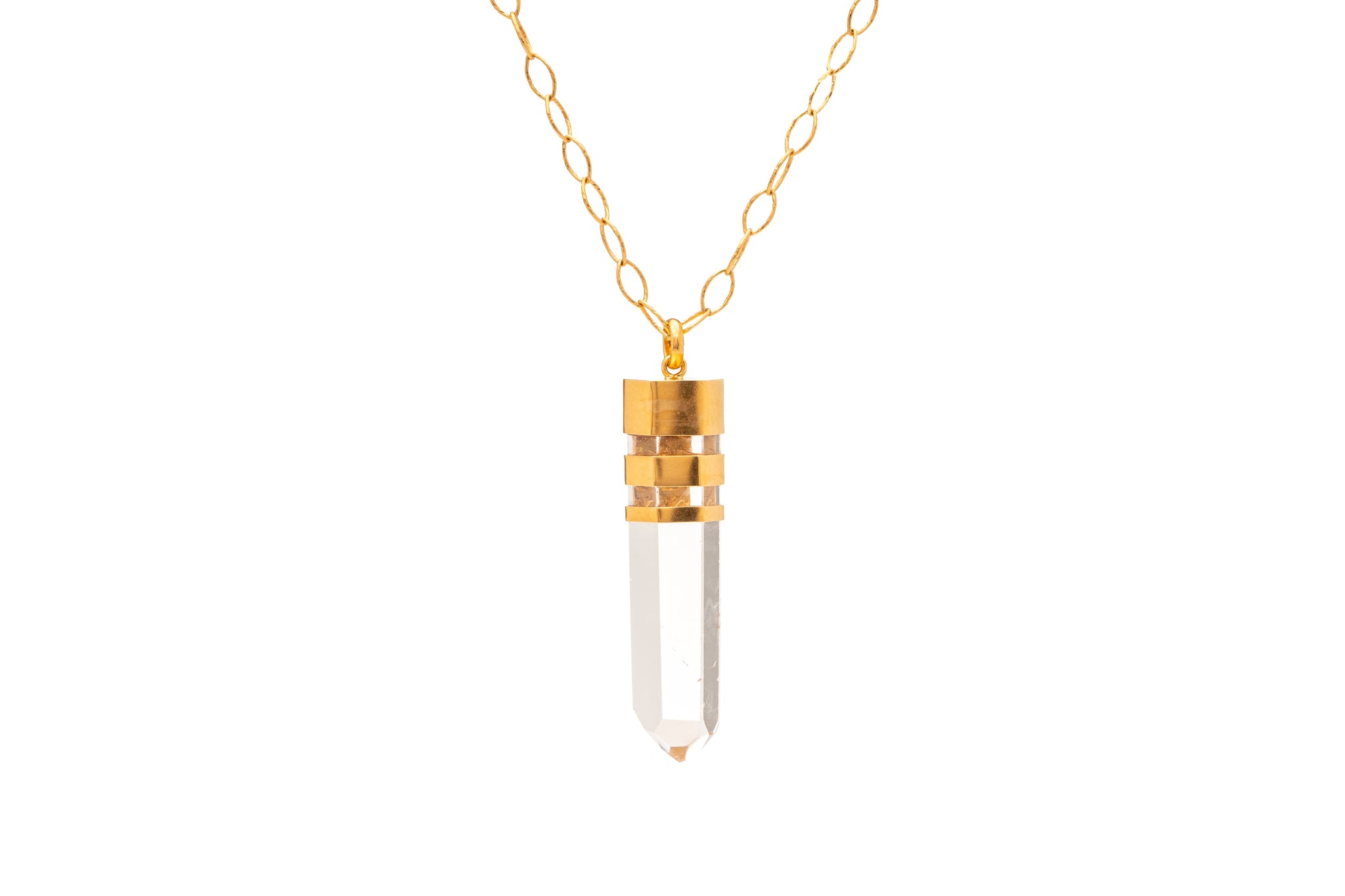 COLLAR CUARZO CRISTAL CASQUILLO TRIPLE