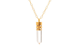 COLLAR CUARZO CRISTAL CASQUILLO TRIPLE