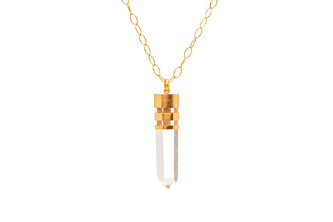 COLLAR CUARZO CRISTAL CASQUILLO TRIPLE
