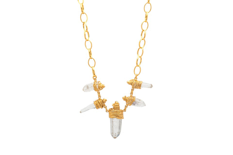 COLLAR LAZO CON CUARZO TRANSPARENTE