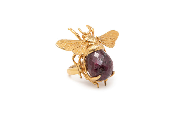 ANILLO ABEJA CON PIEDRA
