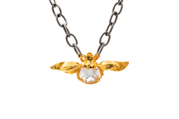 COLLAR ESCARABAJO RINOCERONTE DOBLE ALAS