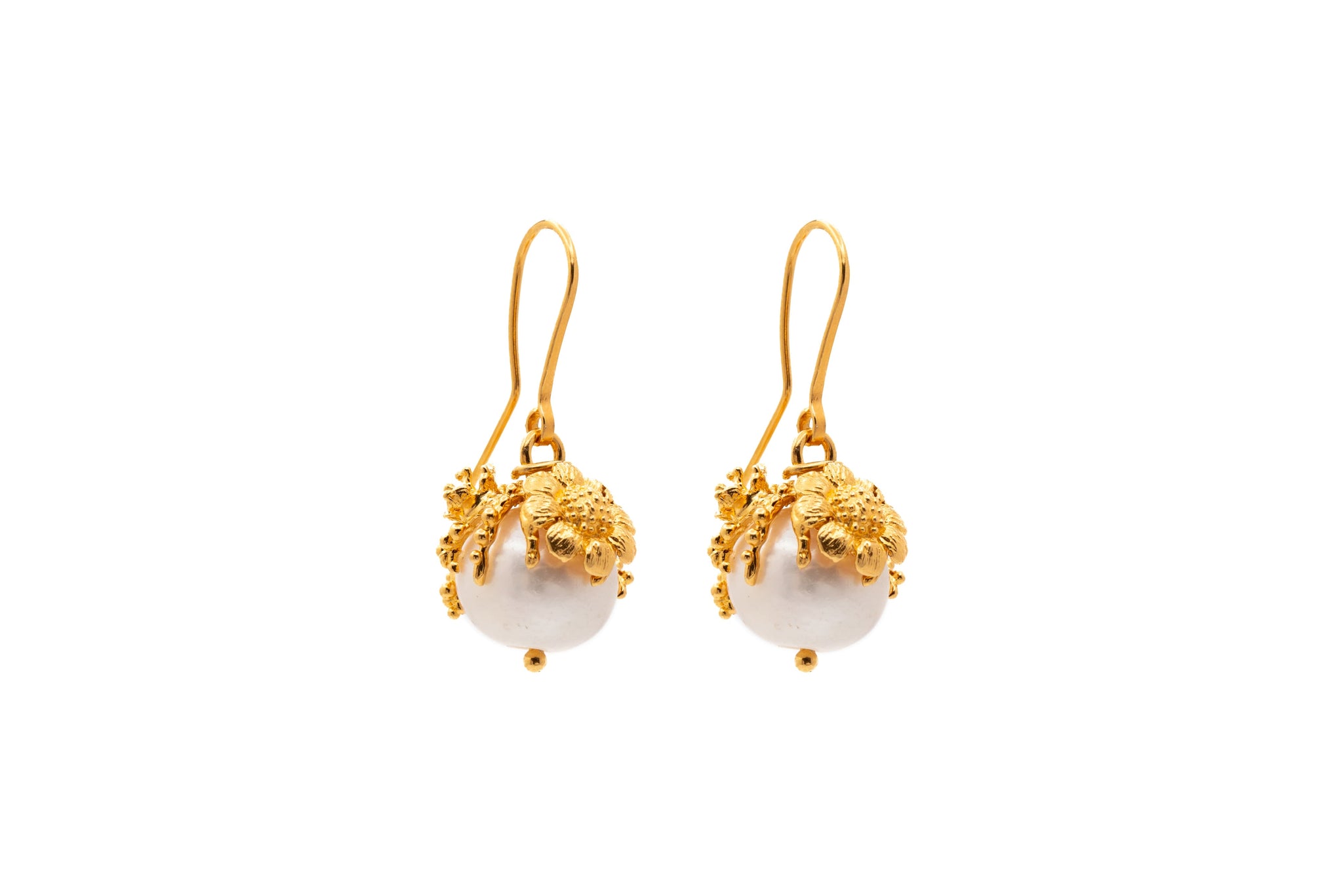 ARETE PERLA CORONA DE FLORES