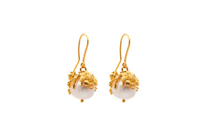 ARETE PERLA CORONA DE FLORES