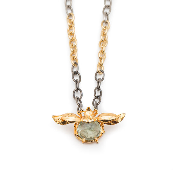 COLLAR ESCARABAJO RINOCERONTE DOBLE ALAS
