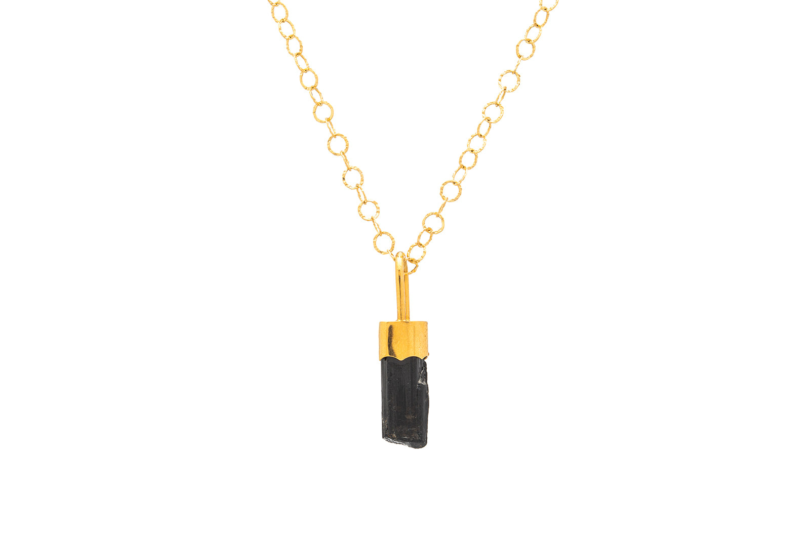COLLAR TURMALINA NEGRA CANDADO