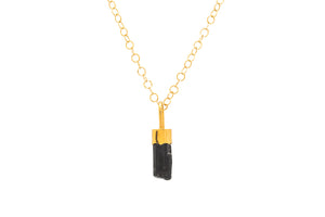 COLLAR TURMALINA NEGRA CANDADO