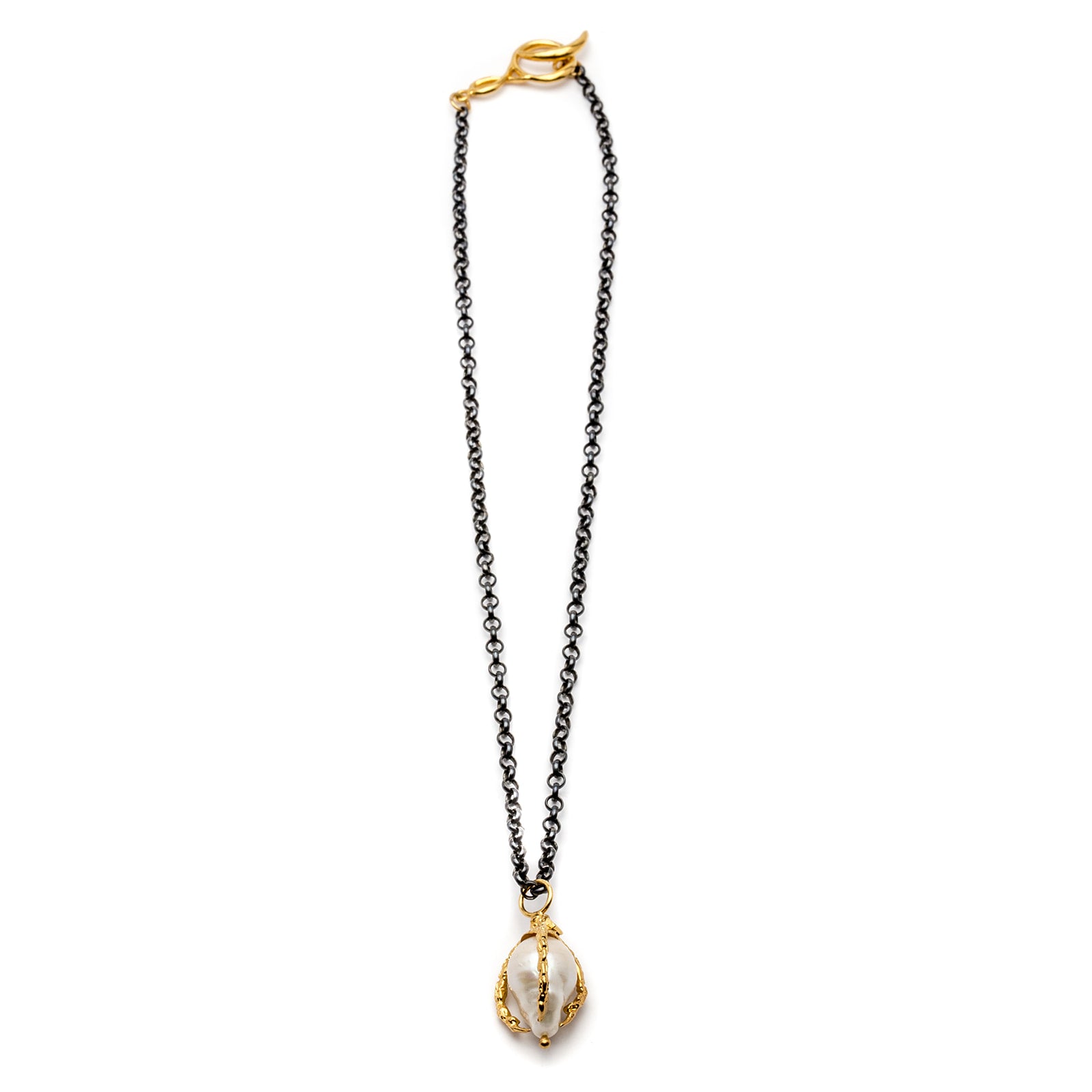 COLLAR GARRA DE PÁJARO PERLA BLANCA