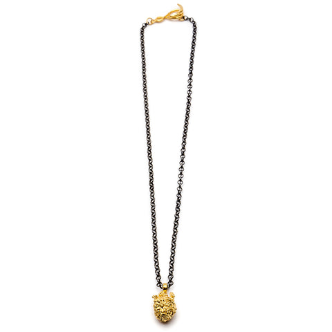 COLLAR CORAZÓN VERDADERO CON FLORES "El amor te hace florecer"
