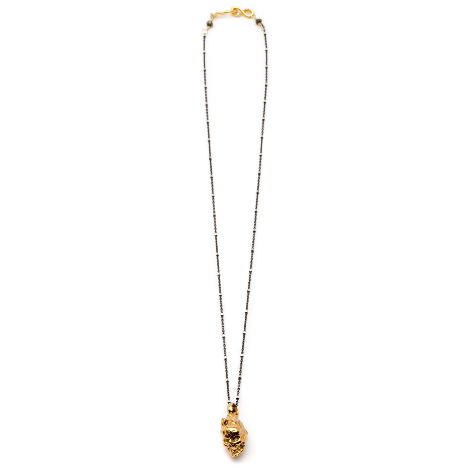 COLLAR CORAZON VERDADERO CON CALAVERA "Muero de amor"