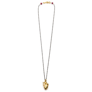 COLLAR CORAZON VERDADERO CON GRANADA "Explota de amor"